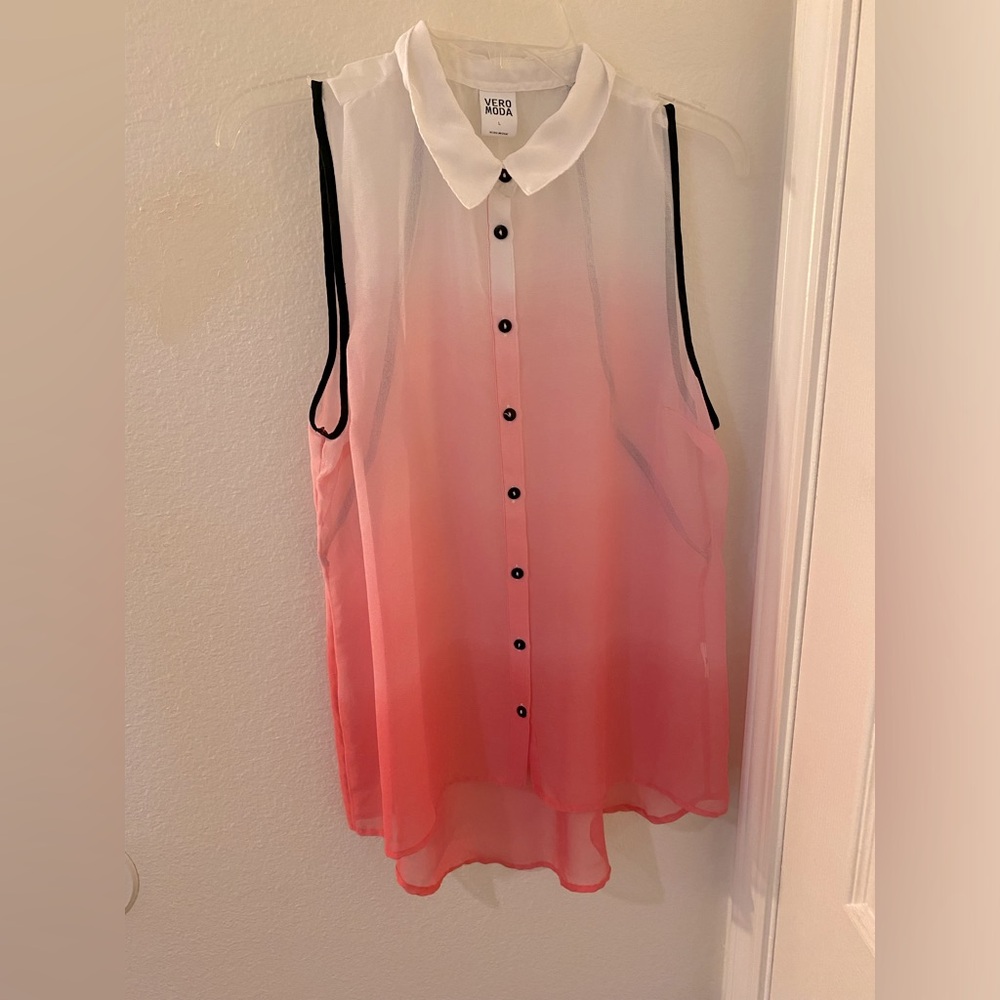 Vero Moda Ombré Pink Sleeveless Top L